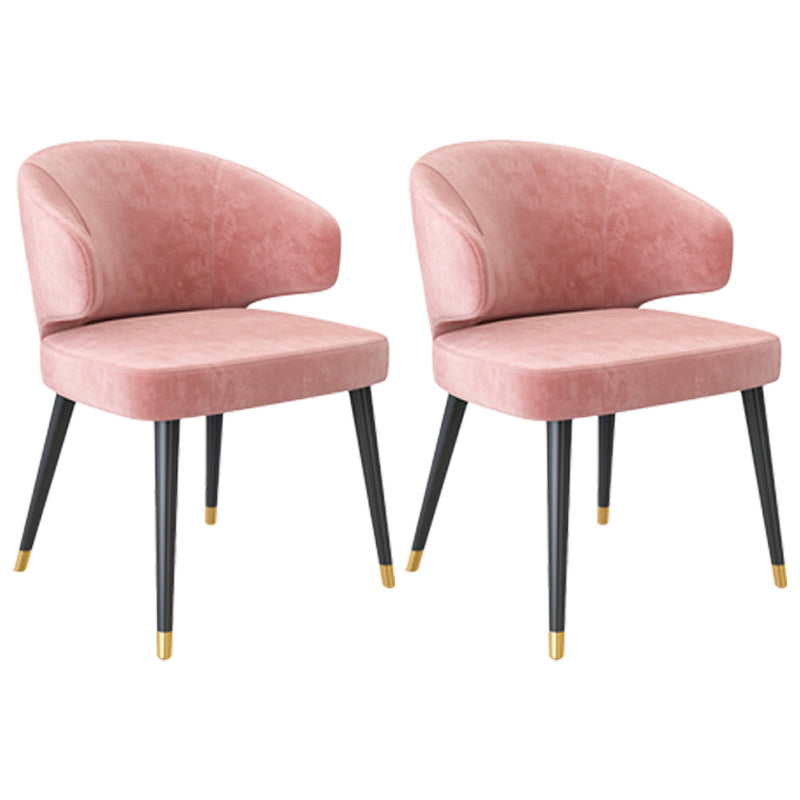 Fauteuils de salle à manger en métal nordique, chaise latérale de salle à manger en velours pour Restaurant