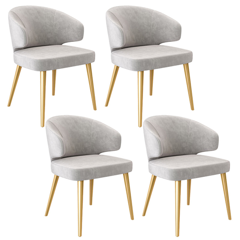 Fauteuils de salle à manger en métal nordique, chaise latérale de salle à manger en velours pour Restaurant