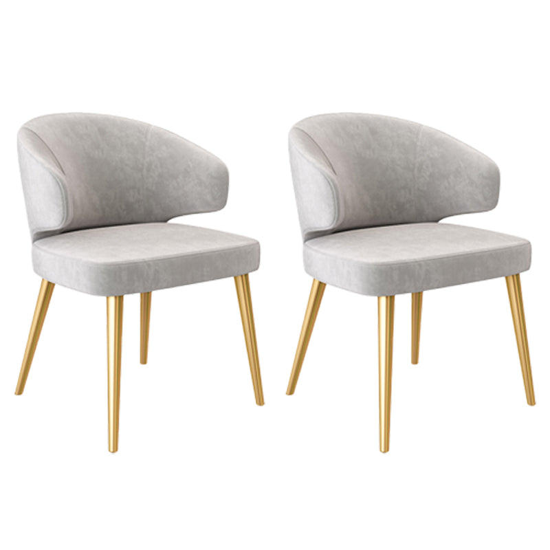 Fauteuils de salle à manger en métal nordique, chaise latérale de salle à manger en velours pour Restaurant