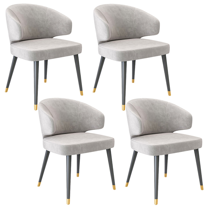 Fauteuils de salle à manger en métal nordique, chaise latérale de salle à manger en velours pour Restaurant