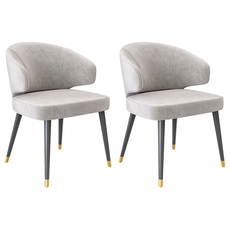 Fauteuils de salle à manger en métal nordique, chaise latérale de salle à manger en velours pour Restaurant