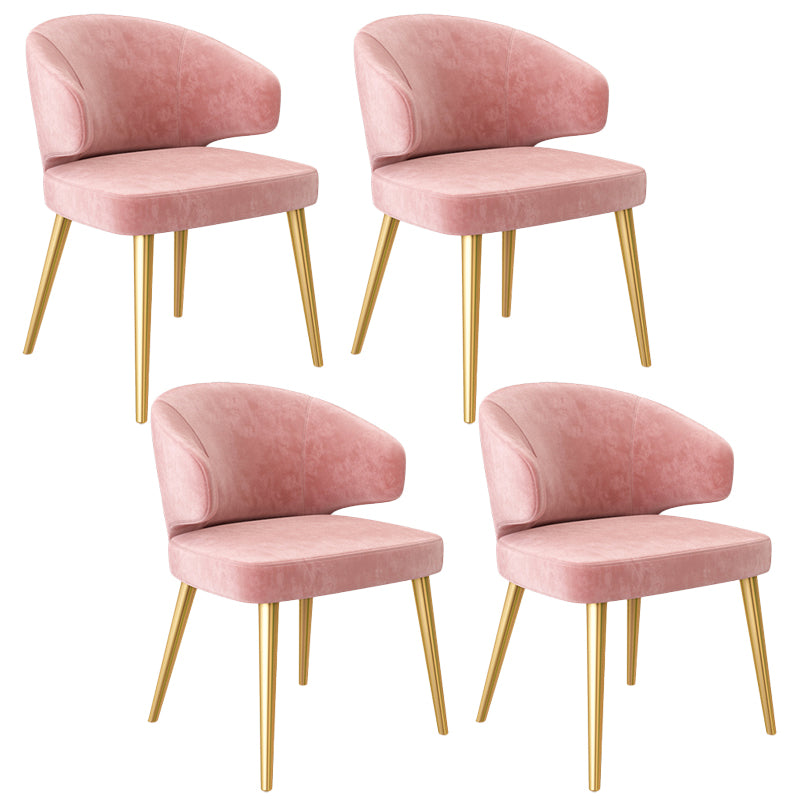 Fauteuils de salle à manger en métal nordique, chaise latérale de salle à manger en velours pour Restaurant