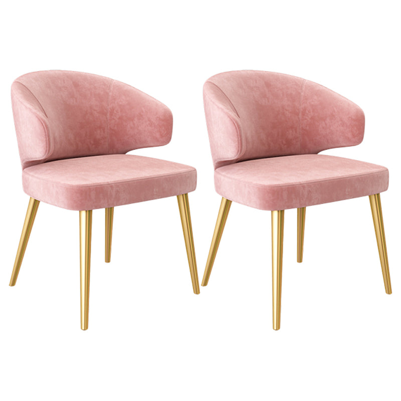 Fauteuils de salle à manger en métal nordique, chaise latérale de salle à manger en velours pour Restaurant