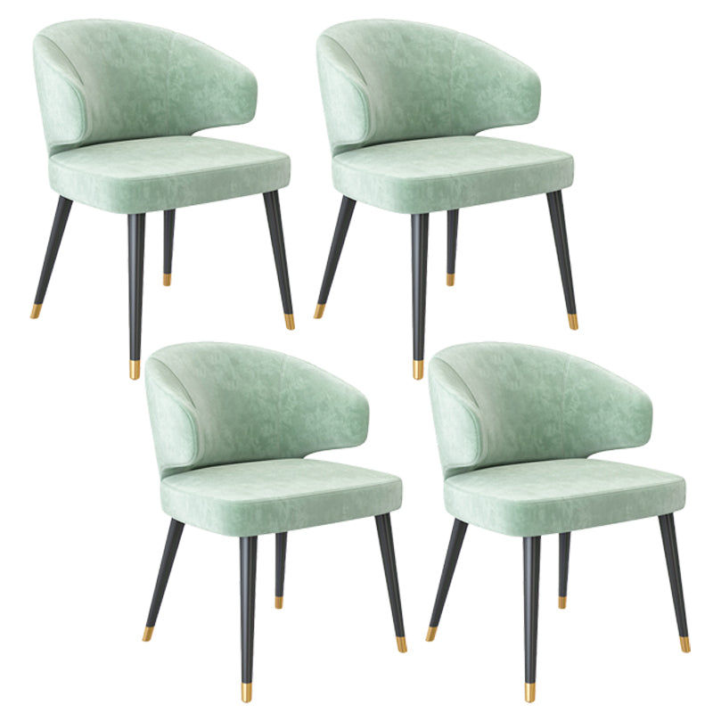 Fauteuils de salle à manger en métal nordique, chaise latérale de salle à manger en velours pour Restaurant
