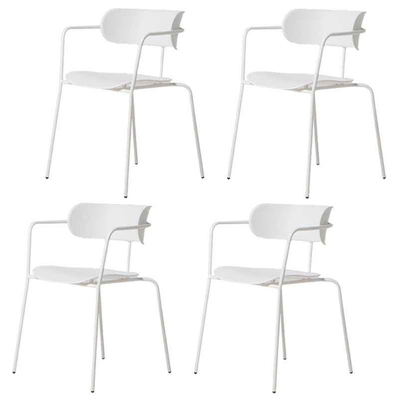 Chaises de salle à manger de cuisine de style industriel Fauteuils empilables avec pieds en métal (Ensemble de 4)