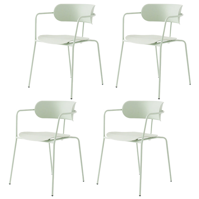 Chaises de salle à manger de cuisine de style industriel Fauteuils empilables avec pieds en métal (Ensemble de 4)