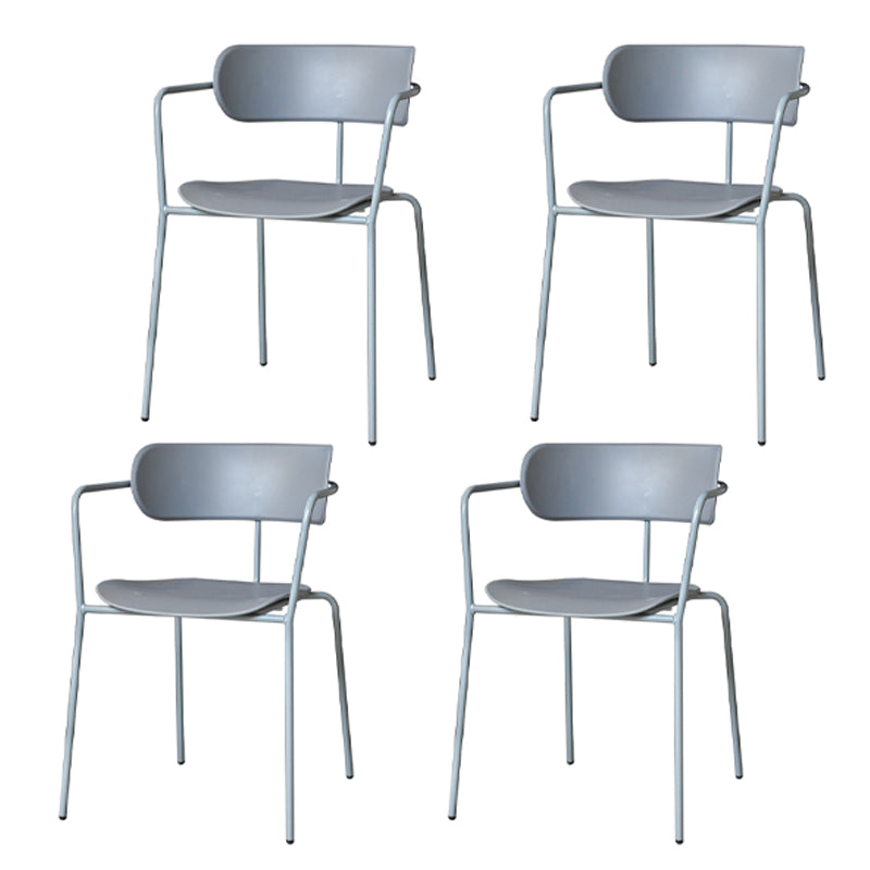 Chaises de salle à manger de cuisine de style industriel Fauteuils empilables avec pieds en métal (Ensemble de 4)