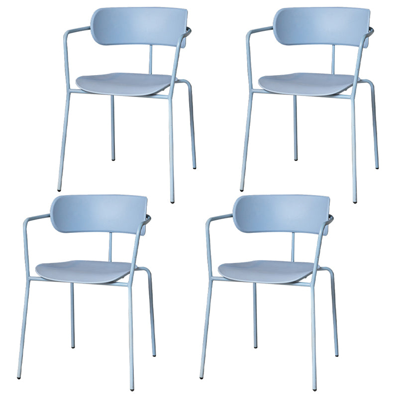 Chaises de salle à manger de cuisine de style industriel Fauteuils empilables avec pieds en métal (Ensemble de 4)