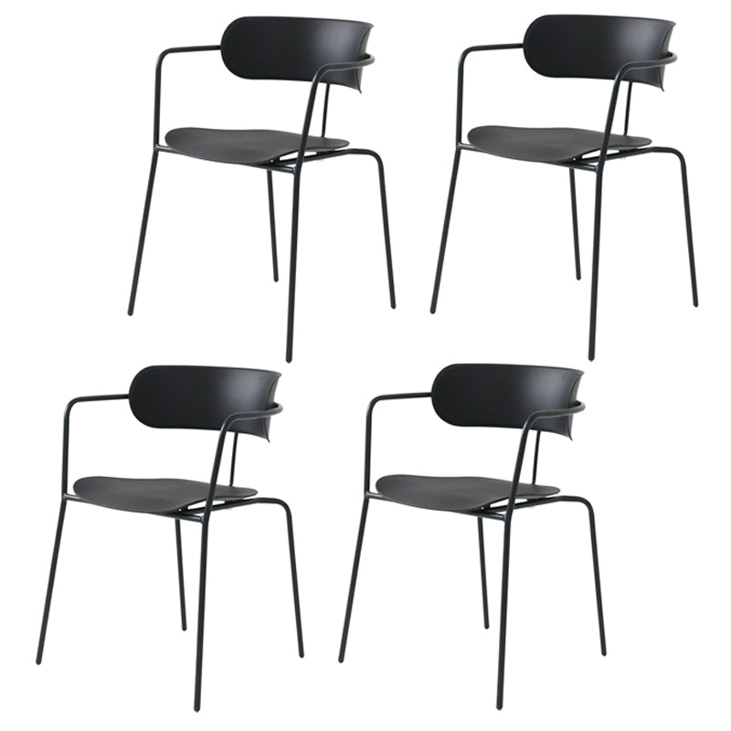 Chaises de salle à manger de cuisine de style industriel Fauteuils empilables avec pieds en métal (Ensemble de 4)
