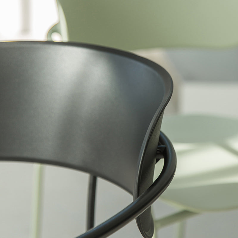 Sillas de comedor de cocina de estilo industrial, sillones apilables con patas de metal (juego de 4)