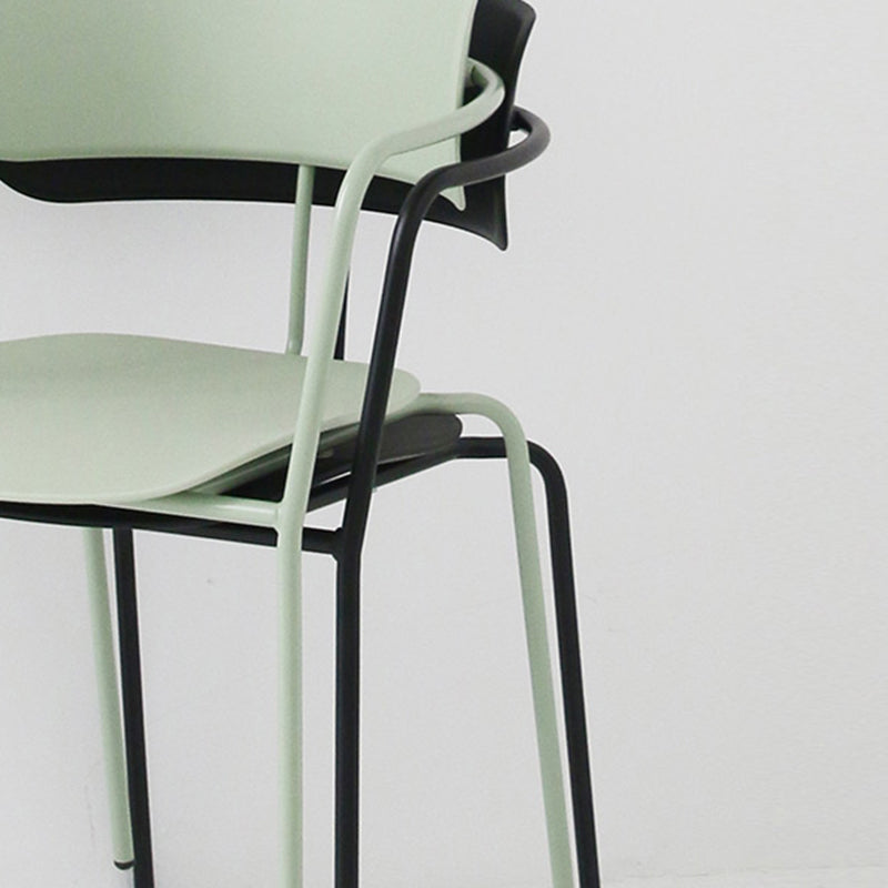 Chaises de salle à manger de cuisine de style industriel Fauteuils empilables avec pieds en métal (Ensemble de 4)