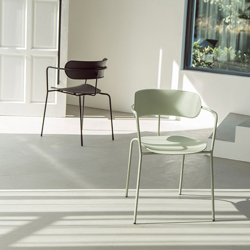 Chaises de salle à manger de cuisine de style industriel Fauteuils empilables avec pieds en métal (Ensemble de 4)