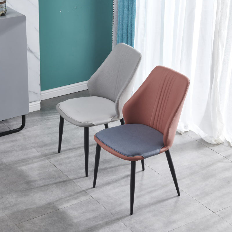 Ensemble de chaises en métal de style contemporain, salle à manger, cuisine, chaise d'appoint à dossier solide (Ensemble de 4)