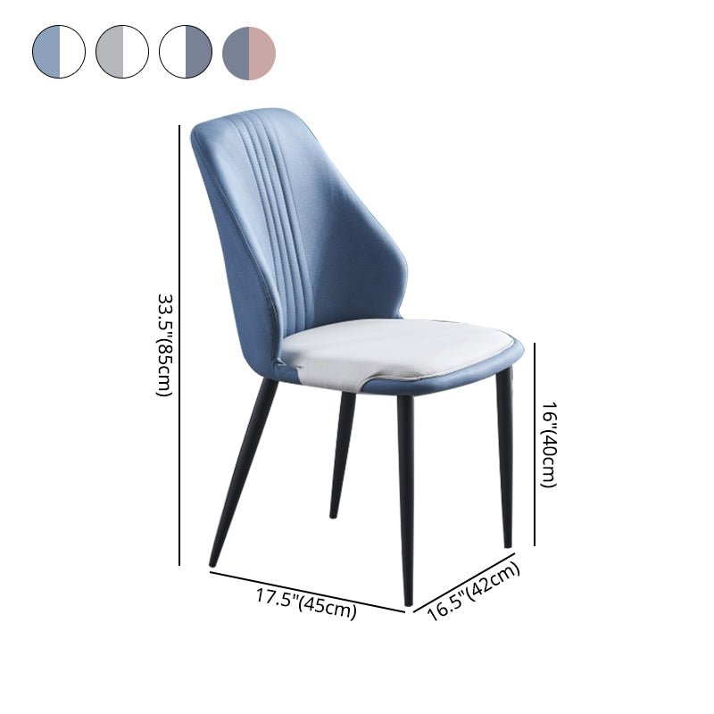 Ensemble de chaises en métal de style contemporain, salle à manger, cuisine, chaise d'appoint à dossier solide (Ensemble de 4)