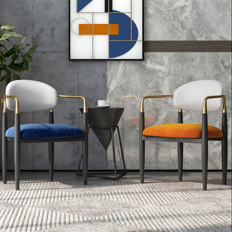 Metalen stoelen in Scandinavische stijl Set keuken eetkamer open achterste stoel