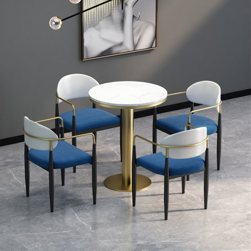 Metalen stoelen in Scandinavische stijl Set keuken eetkamer open achterste stoel