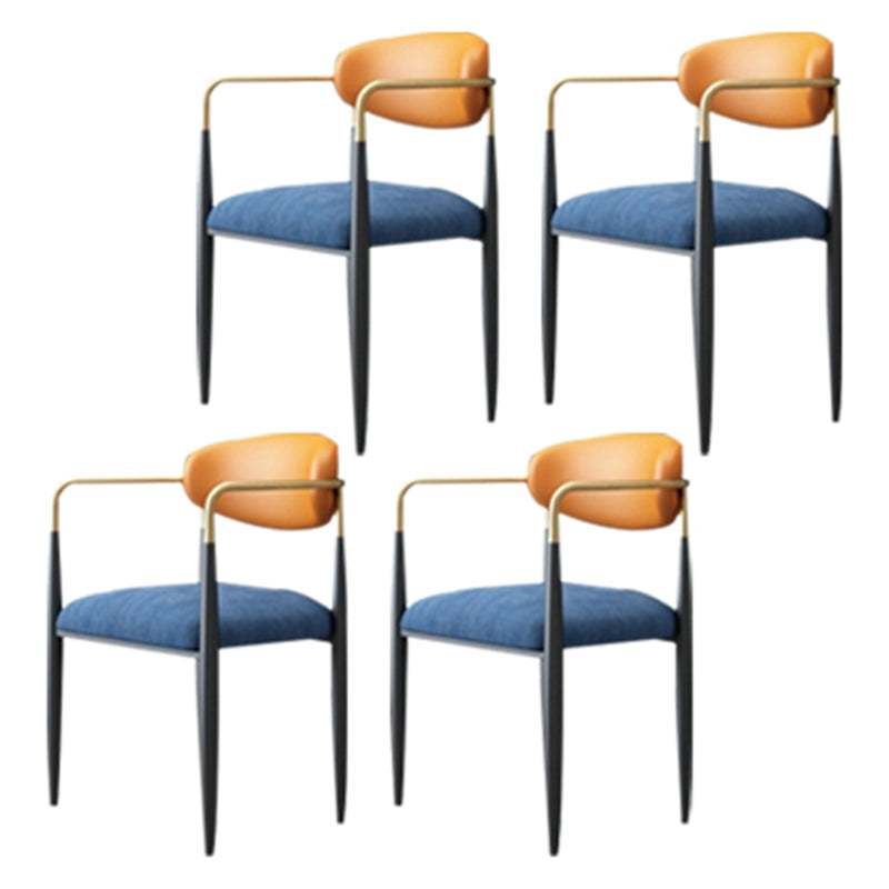 Metalen stoelen in Scandinavische stijl Set keuken eetkamer open achterste stoel