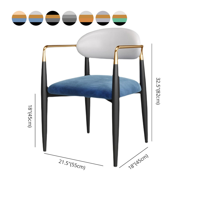 Metalen stoelen in Scandinavische stijl Set keuken eetkamer open achterste stoel