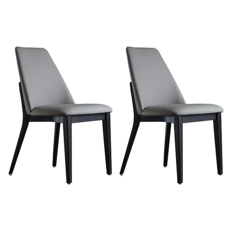 Chaise d'appoint de restaurant en cuir industriel Chaise de salle à manger Parsons au fini mat (Ensemble de 2)