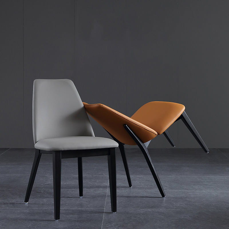 Chaise d'appoint de restaurant en cuir industriel Chaise de salle à manger Parsons au fini mat (Ensemble de 2)