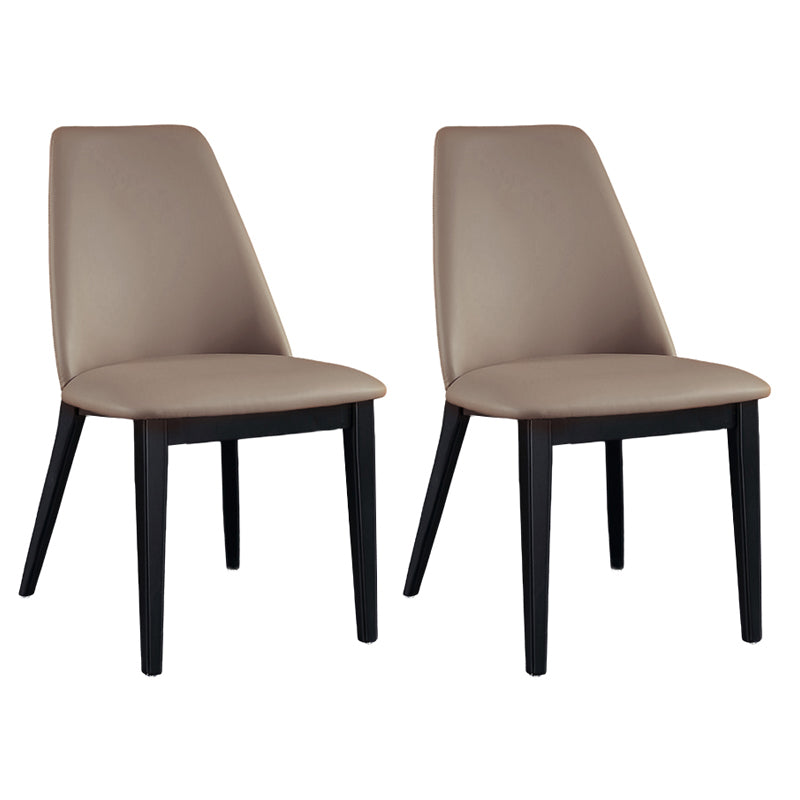 Chaise d'appoint de restaurant en cuir industriel Chaise de salle à manger Parsons au fini mat (Ensemble de 2)
