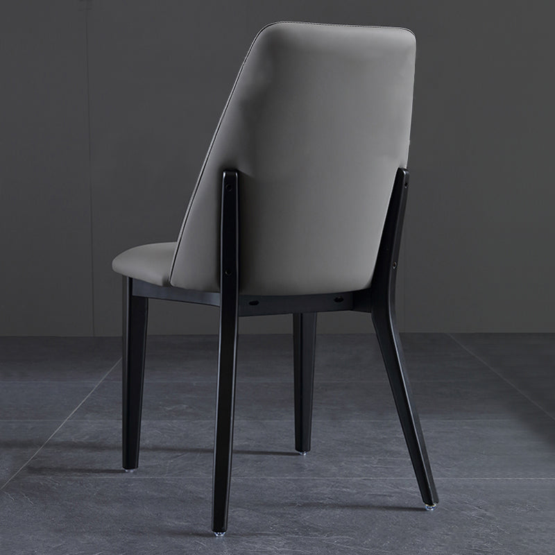 Chaise d'appoint de restaurant en cuir industriel Chaise de salle à manger Parsons au fini mat (Ensemble de 2)
