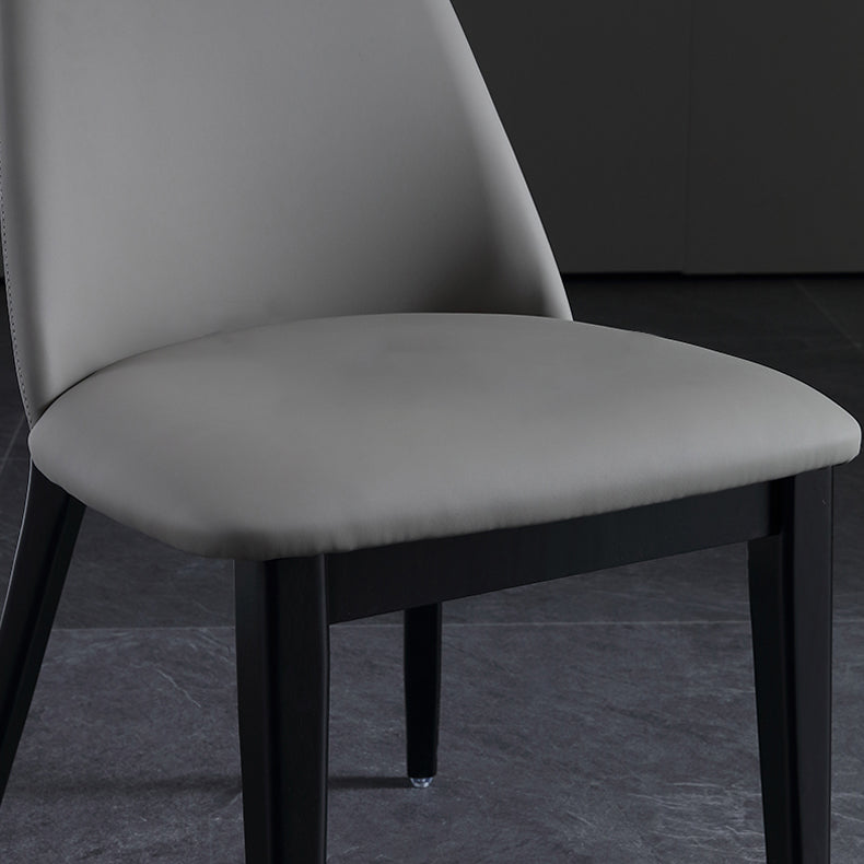 Chaise d'appoint de restaurant en cuir industriel Chaise de salle à manger Parsons au fini mat (Ensemble de 2)