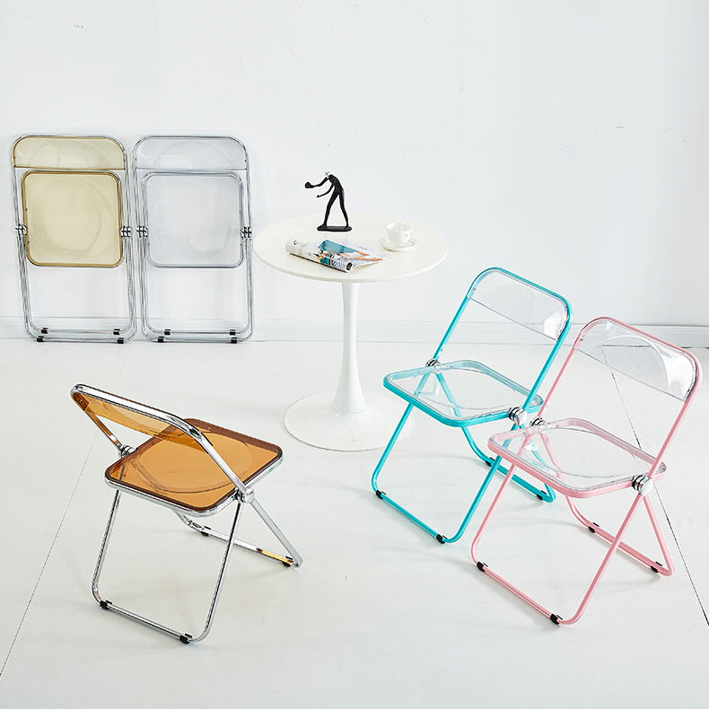 Chaise d'intérieur et d'extérieur moderne, chaise d'appoint en métal, pliable, à dossier ouvert, pour salle à manger