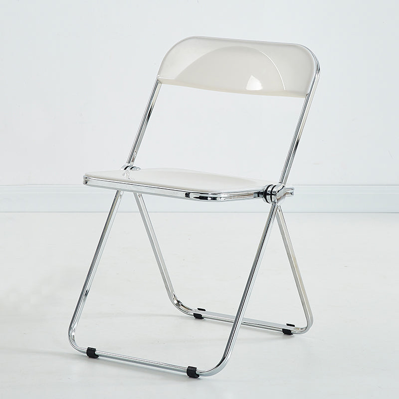 Chaise d'intérieur et d'extérieur moderne, chaise d'appoint en métal, pliable, à dossier ouvert, pour salle à manger