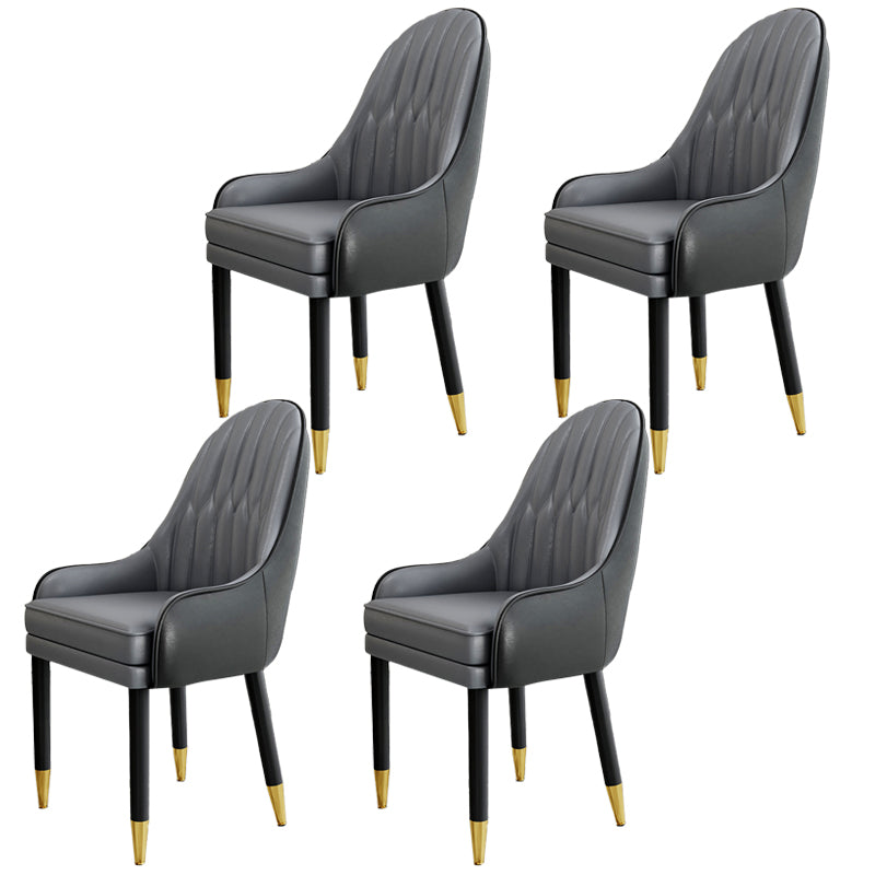 Chaises en métal de style scandinave, ensemble de chaises de cuisine et de salle à manger avec bras à dossier solide