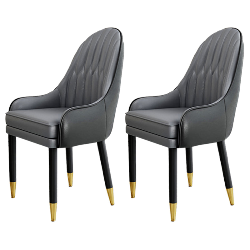 Chaises en métal de style scandinave, ensemble de chaises de cuisine et de salle à manger avec bras à dossier solide