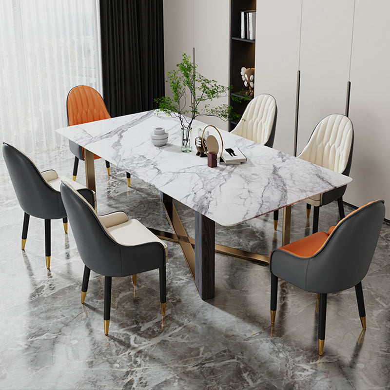 Chaises en métal de style scandinave, ensemble de chaises de cuisine et de salle à manger avec bras à dossier solide