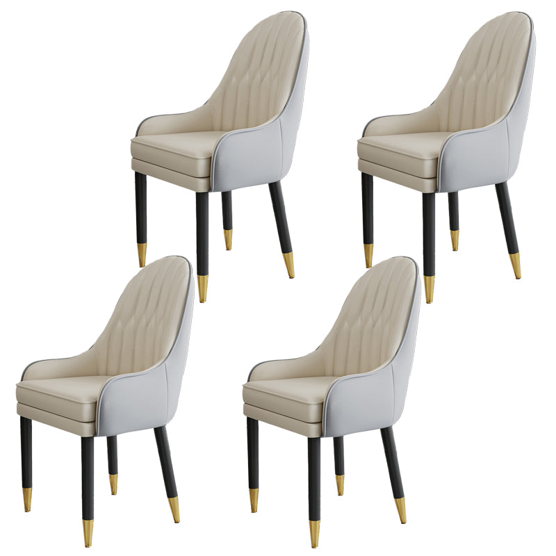 Chaises en métal de style scandinave, ensemble de chaises de cuisine et de salle à manger avec bras à dossier solide
