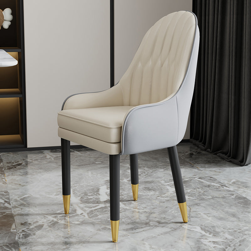 Chaises en métal de style scandinave, ensemble de chaises de cuisine et de salle à manger avec bras à dossier solide