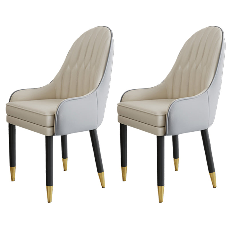 Chaises en métal de style scandinave, ensemble de chaises de cuisine et de salle à manger avec bras à dossier solide