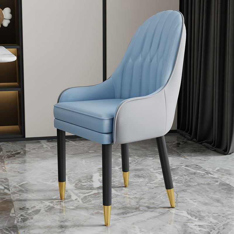 Chaises en métal de style scandinave, ensemble de chaises de cuisine et de salle à manger avec bras à dossier solide