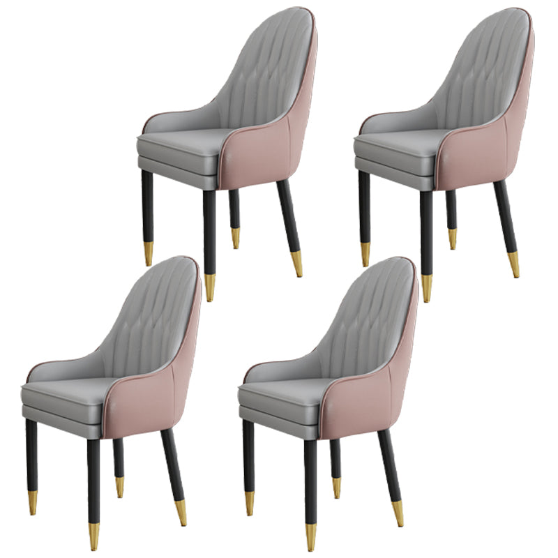 Chaises en métal de style scandinave, ensemble de chaises de cuisine et de salle à manger avec bras à dossier solide