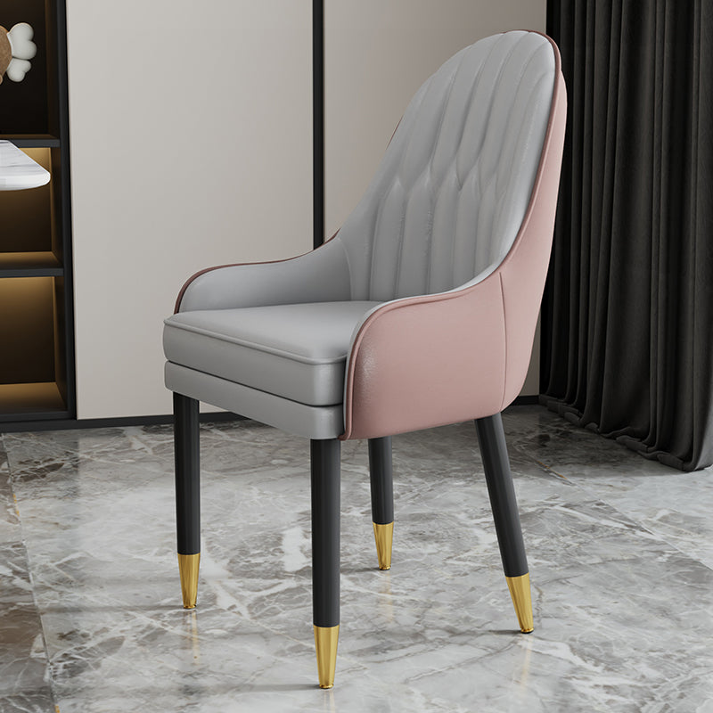 Chaises en métal de style scandinave, ensemble de chaises de cuisine et de salle à manger avec bras à dossier solide