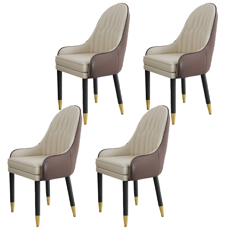 Chaises en métal de style scandinave, ensemble de chaises de cuisine et de salle à manger avec bras à dossier solide