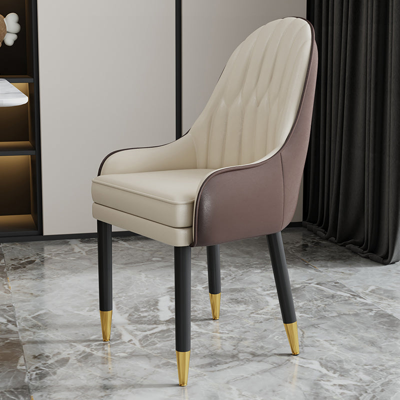 Chaises en métal de style scandinave, ensemble de chaises de cuisine et de salle à manger avec bras à dossier solide