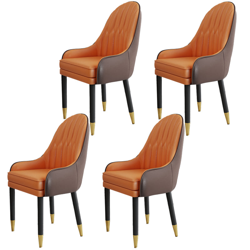 Chaises en métal de style scandinave, ensemble de chaises de cuisine et de salle à manger avec bras à dossier solide