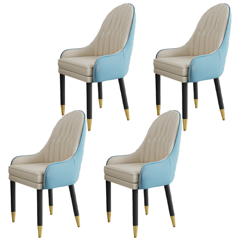 Chaises en métal de style scandinave, ensemble de chaises de cuisine et de salle à manger avec bras à dossier solide