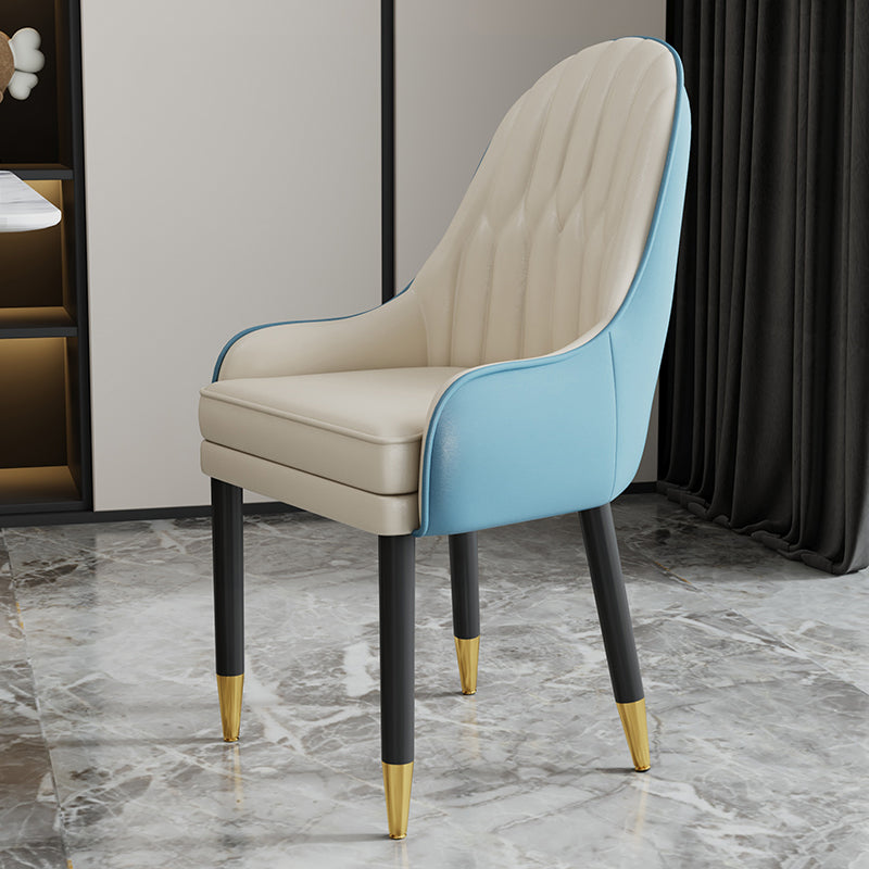 Chaises en métal de style scandinave, ensemble de chaises de cuisine et de salle à manger avec bras à dossier solide