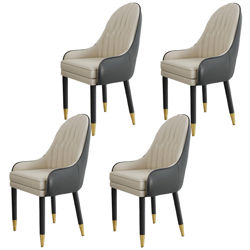 Chaises en métal de style scandinave, ensemble de chaises de cuisine et de salle à manger avec bras à dossier solide