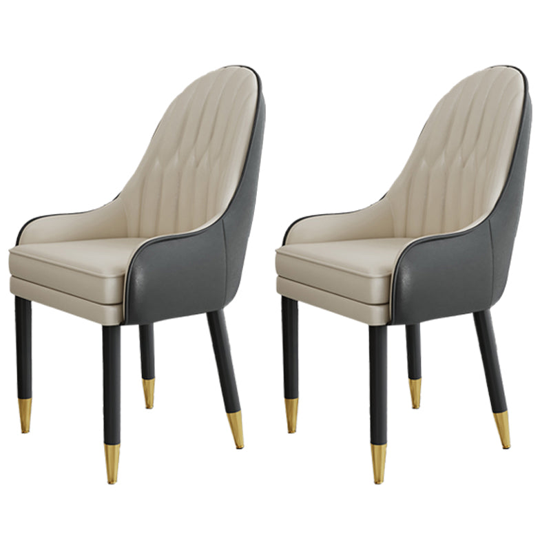 Chaises en métal de style scandinave, ensemble de chaises de cuisine et de salle à manger avec bras à dossier solide