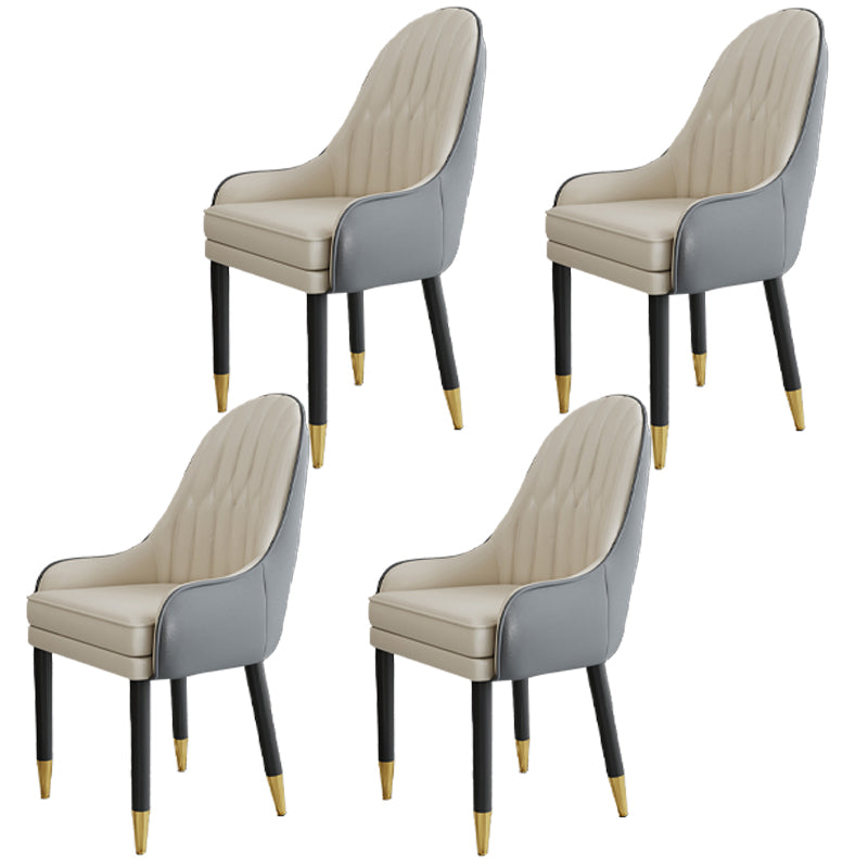Chaises en métal de style scandinave, ensemble de chaises de cuisine et de salle à manger avec bras à dossier solide