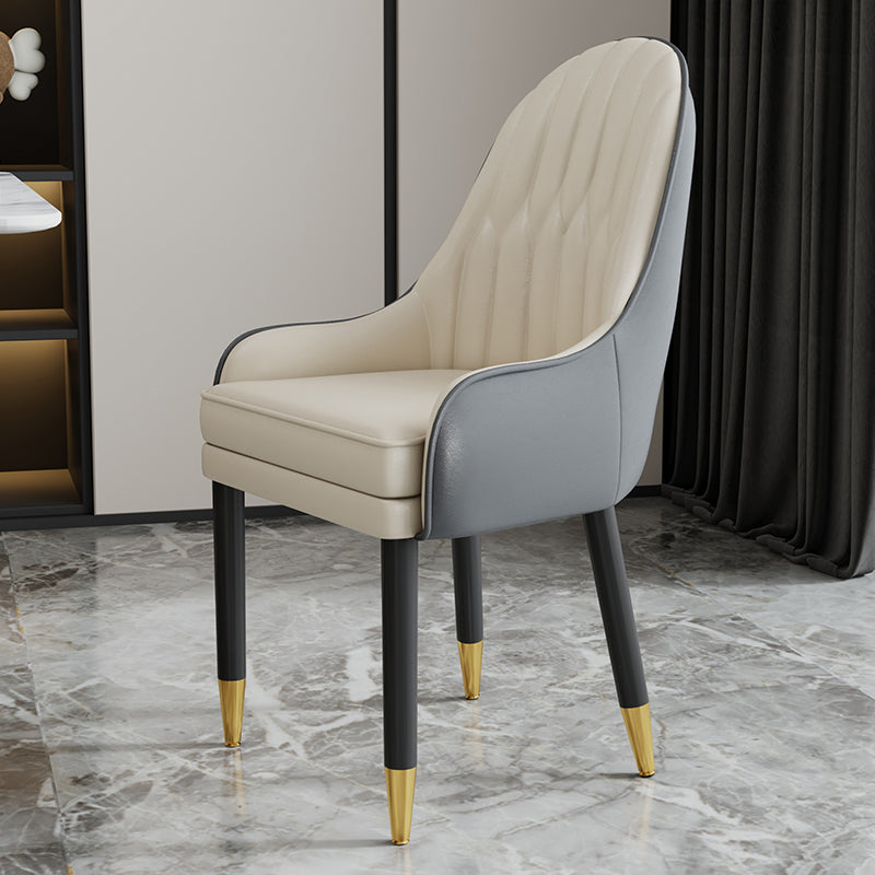 Chaises en métal de style scandinave, ensemble de chaises de cuisine et de salle à manger avec bras à dossier solide