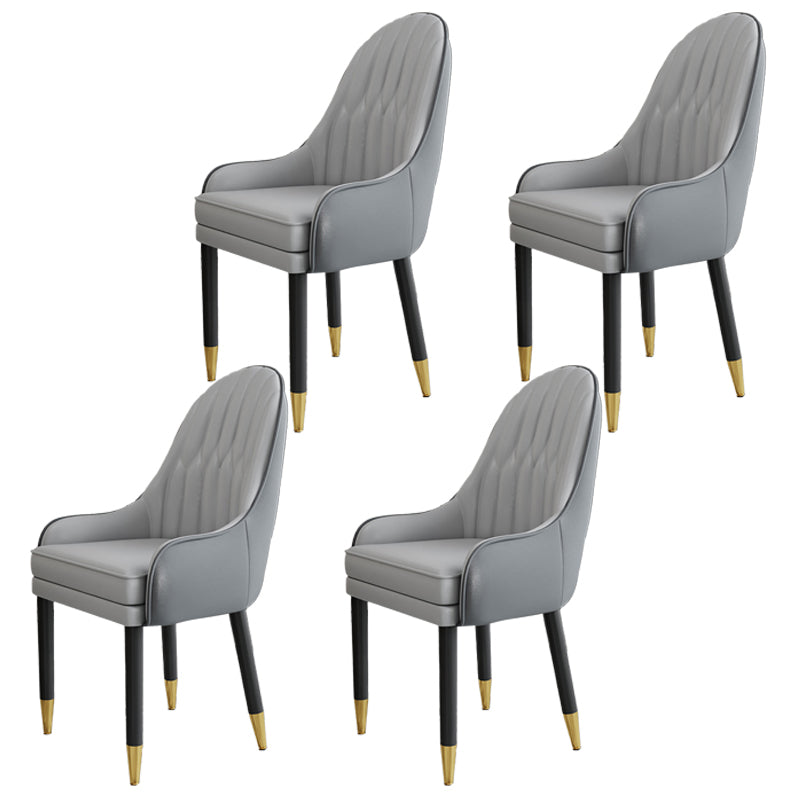 Chaises en métal de style scandinave, ensemble de chaises de cuisine et de salle à manger avec bras à dossier solide