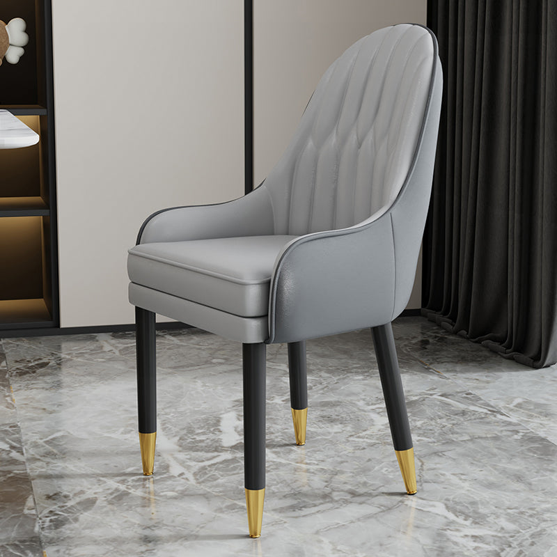 Chaises en métal de style scandinave, ensemble de chaises de cuisine et de salle à manger avec bras à dossier solide