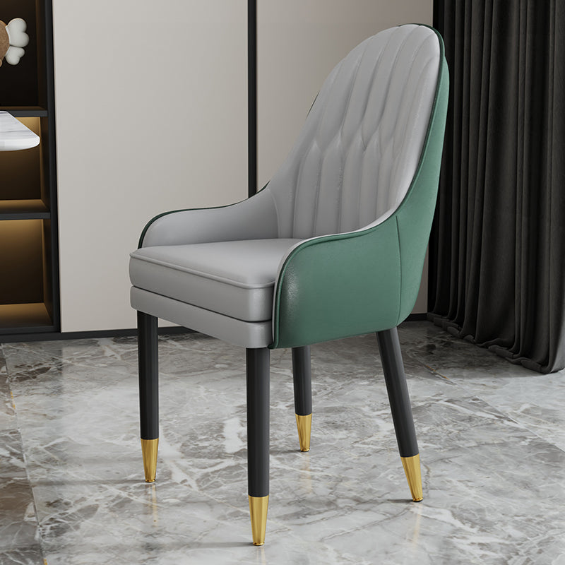 Chaises en métal de style scandinave, ensemble de chaises de cuisine et de salle à manger avec bras à dossier solide